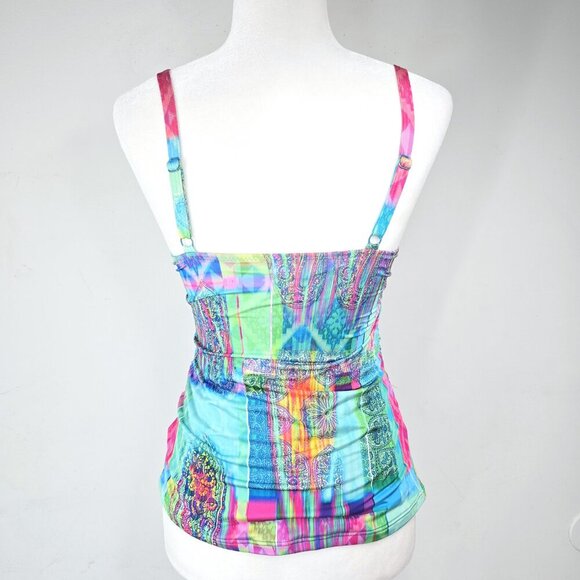 Profile by Gottex Jasmin Colorful Ruched Bandeau Tankini Top - Picture 8 of 11
